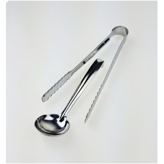 ROSINA801 - set pinza pi&ugrave; cucchiaino in acciaio cm. 15