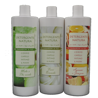 GEL DOCCIA DETERGENTE CORPO-CAPELLI-INTIMO-MANI DA 1 LITRO