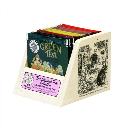 VIMLP15T - Portafiltri in legno con 5 gusti di the di Ceylon a coltivazione tradizionale per un totale di 15 filtri