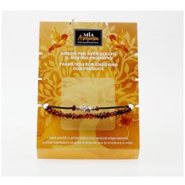 GIO593 - Bracciale in Ambra e Caucci&ugrave; con Inserto Elefantino scatola da regalo da cm. 14x10,3x2