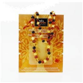 GIO213 - Collana Adulti  in Ambra Multicolor con chiusura a vite e scatola da regalo da cm. 14x10,3x2