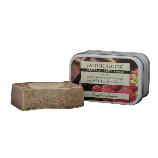 TNL018.05 EX CAN047.11 - saponetta al sale e argilla 85g VANIGLIA E LAMPONE IPA