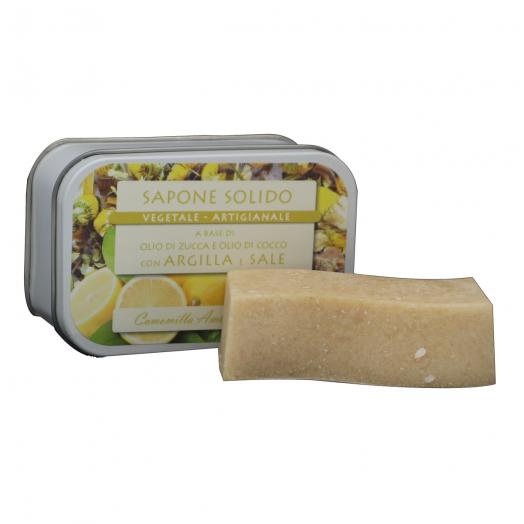 TNL018.07 - saponetta al sale e argilla 85g CAMOMILLA AMBRA E LIMONE