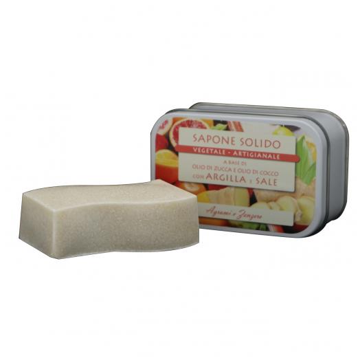 TNL018.09 EX CAN047.09 - saponetta al sale e argilla 85g AGRUMI E ZENZERO