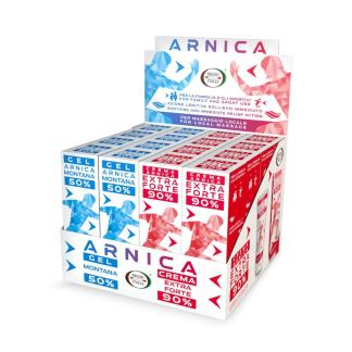 Espositore da banco con 8 gel + 8 creme all&rsquo;arnica
