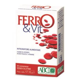 Compresse Ferro e Vitamina C senza Glutine con Acido Folico 30cpr.