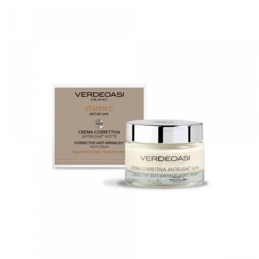V865 - Crema Antirughe Correttiva Notte Verdeoasi Staminali e Jaluronico 50 ml.