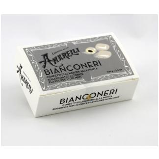 Liquirizia Amarelli Bianconeri alla Menta scatolina da gr 100