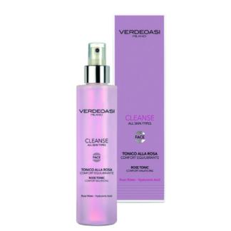 Tonico alla Rosa Equilibrante Pelli Miste Verdeoasi con Jaluronico 200 ml.
