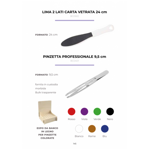 TNL143.02 - PINZETTA PROFESSIONALE VIOLA 9,5 CM