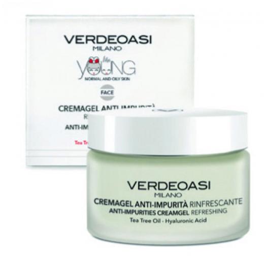 V850 - Cremagel Anti-Impurit&agrave; Pelli Grasse Verdeoasi al Tea Tree e Jaluronico 50ml.