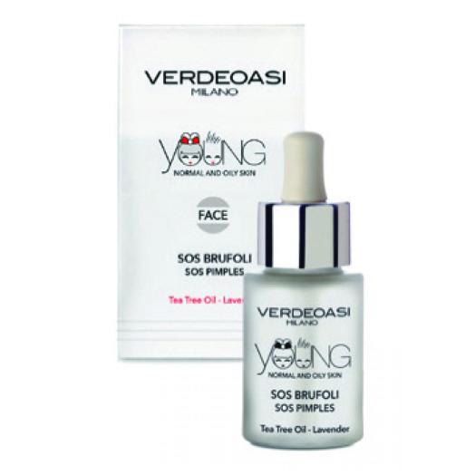 V856 - Siero Sos Brufoli Pelli Grasse Verdeoasi con Lavanda e Tea Tree oil  15 ml.