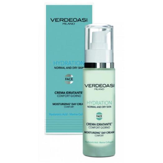 V818 - Crema Idratante Giorno Pelli Secche Verdeoasi Jaluronico e Collagene  50 ml.