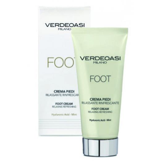 V966 - Crema Piedi Rilassante Rinfrescante Verdeoasi con Jaluronico e Menta 100 ml.