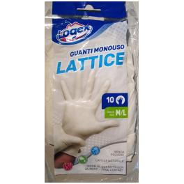 GENGUA - Blister da 10 guanti in lattice naturale monouso per alimenti misura unica M-L