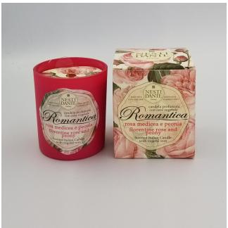 Candela Romantica alla Rosa Medicea e Peonia  160 gr.