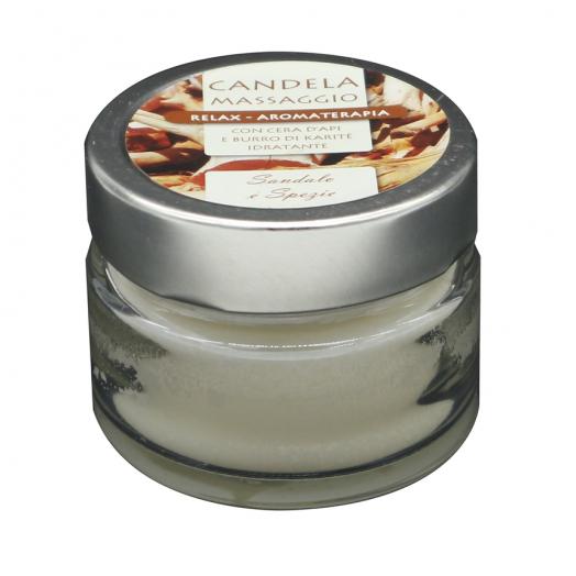 TNL049.06 EX CAN065.07 - candela per massaggio 100ml SANDALO E SPEZIE