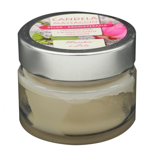 TNL049.15 - candela per massaggio 100ml LOTO E MUSCHIO BIANCO