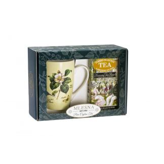 Scatola da regalo con Mug Fiore da 450 ml e scatola da 30 filtri di th&egrave; assortiti.