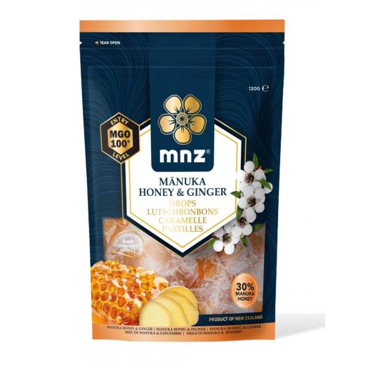 ZIO018 - Pastiglie Manuka MGO100  allo Zenzero con isomalto  Confezione 120 gr.
