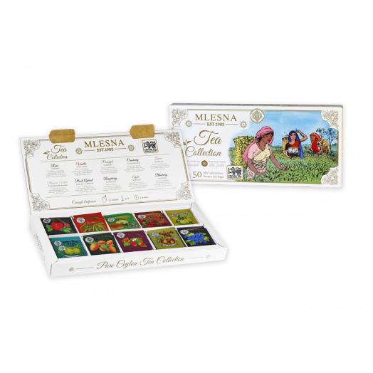 VIML50B - Scatola da Regalo con 50 filtri ( 5 x tipo per 10 gusti) di the con essenze naturali di frutta.