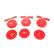 pacco da 24 set ognuno da 6 sottobicchieri in panno leuci decorati in rosso diametro 6 cm