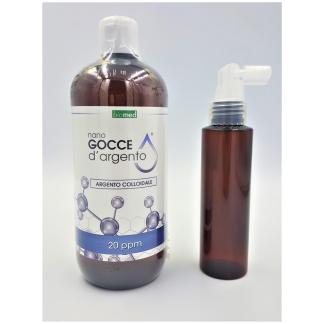 Argento GROSSO Colloidale 25  ppm 500 ml+ DOSATORE spray 100 ml