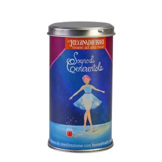 lattina da regalo con 12 Filtri di tisana "Sogno di Cenerentola" ad alta voce