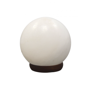Lampada di Sale Sfera Bianca con filo e lampadina alta 12 cm.