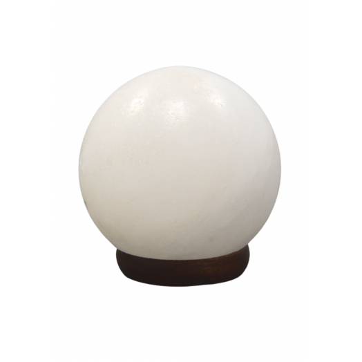 FOR009 - Lampada di Sale Sfera Bianca con filo e lampadina alta 12 cm.