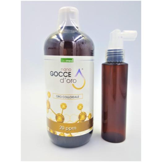 STA024 - Oro GROSSO Colloidale 20 ppm 500 ml+DOSATORE SPRAY 100 ml