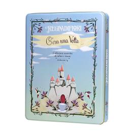 VIRFLAT4 - Latta Castello magico con 36 tisane in filtri ( 6 x tipo) delle favole