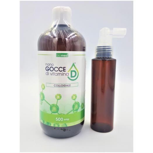 STA046 - Vitamina D GROSSO Colloidale 500 ppm 500 ml+DOSATORE SPRAY 100 ml