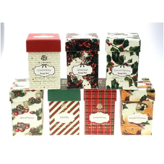 - SCATOLA DA REGALO IN CUBO CON 3 SAPONETTE DA REGALO PROFUMATISSIME