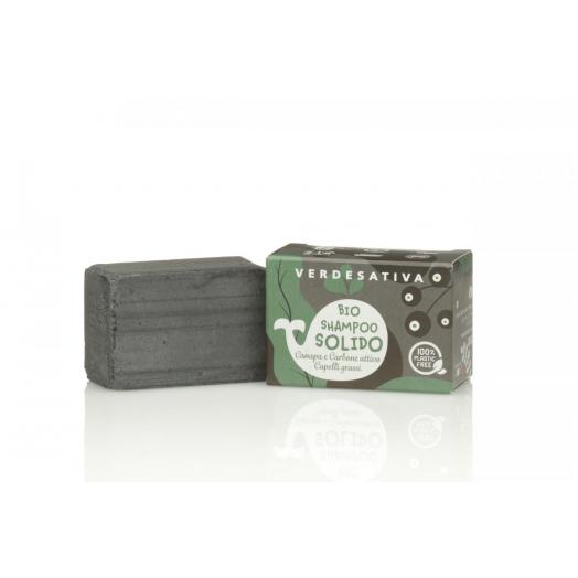 VER5742 - Shampoo Solido Bio per Capelli Grassi Canapa e Carbone Attivo 55 gr