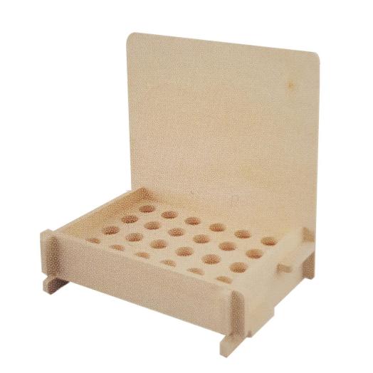 TNL110.04 EX TNL047.30 - espositore da banco in legno con 24 buchi per stick labbra vuoto