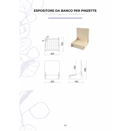 TNL143.09 - ESPOSITORE DA BANCO DA 72 PINZETTE ASSORTITE