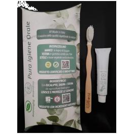 MOR008 - Confezione regalo dentifricio 10 ml. + Biospazzolino Verde