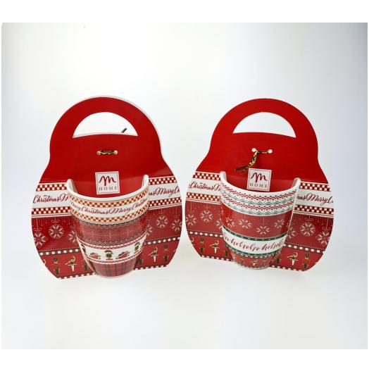MER66752 - Tazza in Ceramica Scozzese con manico Decori Natalizi  assortite confezione regalo