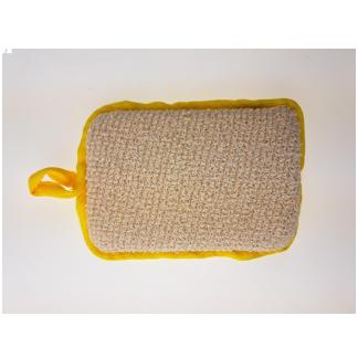 manopola di Sisal rettangolare con pateletta per mano spessa 3 cm. alta 11cm e larga 11 cm