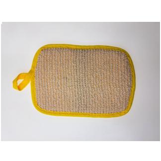 Pattina con pateletta per inserimento mano di Sisal e spugna  alta 17cm e larga 12 cm