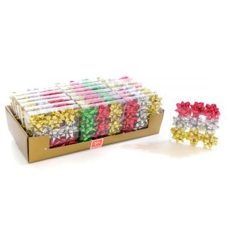 Espositore da 24 Coccarde Natalizie Adesive Colori Assortiti scatola da 9 pz.