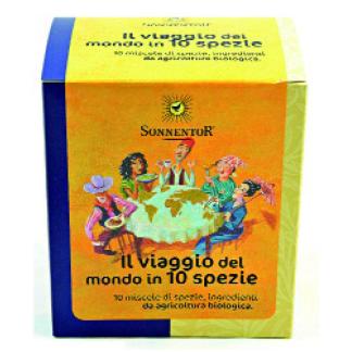 Spezie Viaggio nel Mondo Sonnentor scatola con 10 spezie