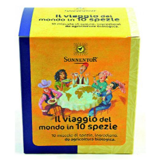 ELM002 - Spezie Viaggio nel Mondo Sonnentor scatola con 10 spezie