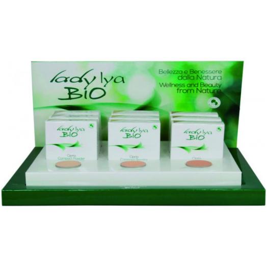 LAD016 - Espositore Cipria Compatta con 3 tester + 6x3 colori tot 18 pz