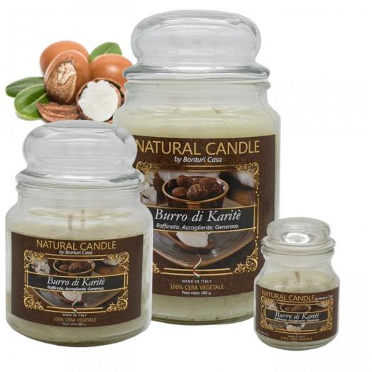 BON002.02 - Cartone da 6 Candele Medie Burro di Karite da 380 gr cad.