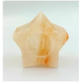 FOR006 - Portalumino di sale Himalayano a Stella diam.cm.11 alto cm.6