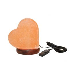 FOR007 - Lampada di sale "Cuore Cambiacolori" con presa usb.  alt.cm.10 larg. cm.5