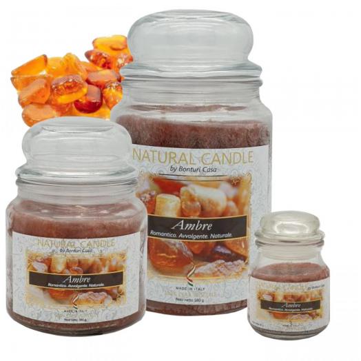 BON002.18 - Cartone da 6 Candele Medie Ambre da 380 gr cad.