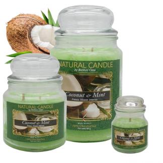 Cartone da 4 Candele Grandi Coconut e Mint da 580 gr cad.